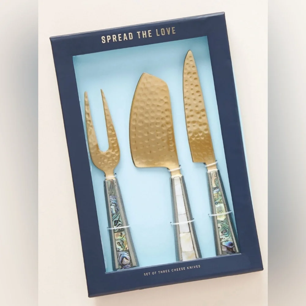 Anthropologie Arctic Twilight Cheese Knives Set of Three Charcuterie